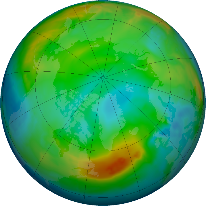 Arctic ozone map for 14 December 2013